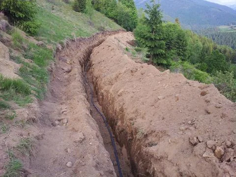 Construction work of hydraulic engineering Stock Photos