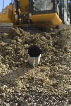 Construction work of hydraulic engineering Stock Photos