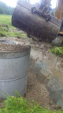 Construction work of hydraulic engineering Stock Photos