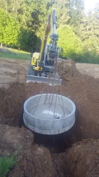 Construction work of hydraulic engineering Stock Photos