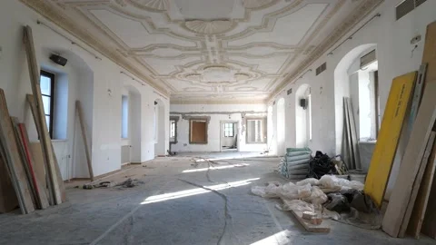 Construction work inside of old Austrian building going on Stockbeeldmateriaal 219458167