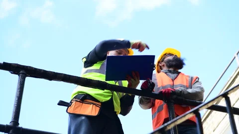 Construction work inspection. Stock Footage 171626760