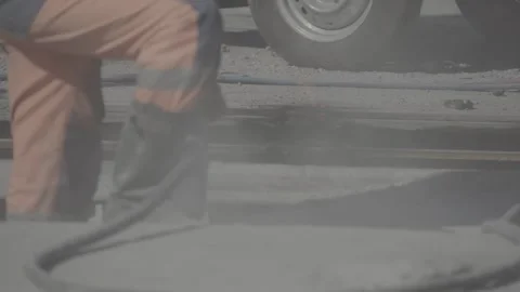 Construction work, jackhammer, concrete and bolts Stock Footage 278397778