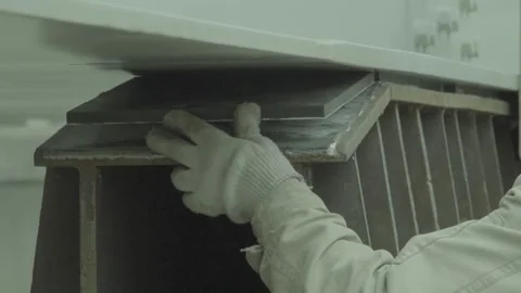 Construction work, metal structures, bridge, spans Stock Footage 278400903