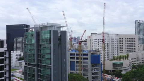 Construction work of new high-rise Hosp... | Stock Video | Pond5