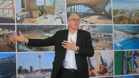 Construction work on Olympic Village for Paris 2024 Olympic Games, París, FR - 2 Stock-Footage 236702026