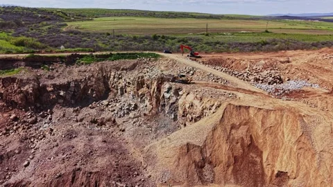 Construction work is ongoing at an excavation site Stock Footage 338241098
