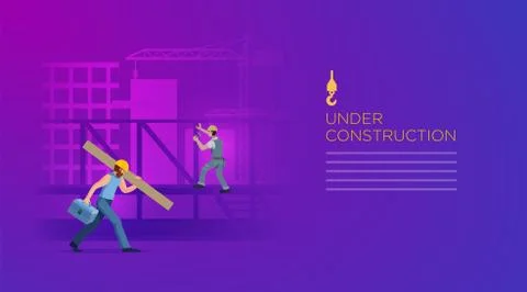 Construction Work Page Design Stock Illustration