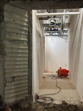 Construction work in progress on building site involving structural enginee.. Stock Photos