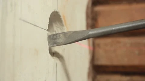 Construction work. Puncher making holes in concrete. Stock Footage 148274639