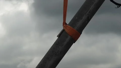 Construction work, raising the frame structure Stock Footage 280969537