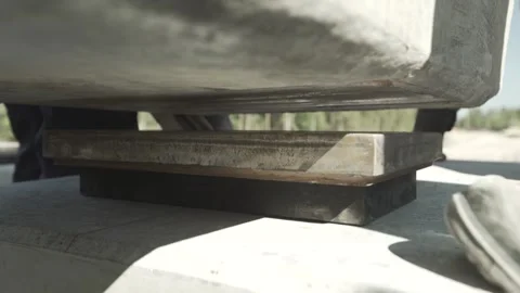 Construction work, raising the frame structure Video stock 280969707