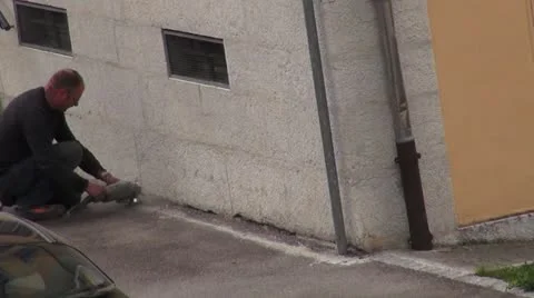 Construction work with a Sander Stock Footage 20443278