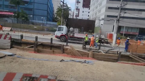 Construction work in Sao Paulo, Brazil - Aug 2025 Stock Footage 316564622