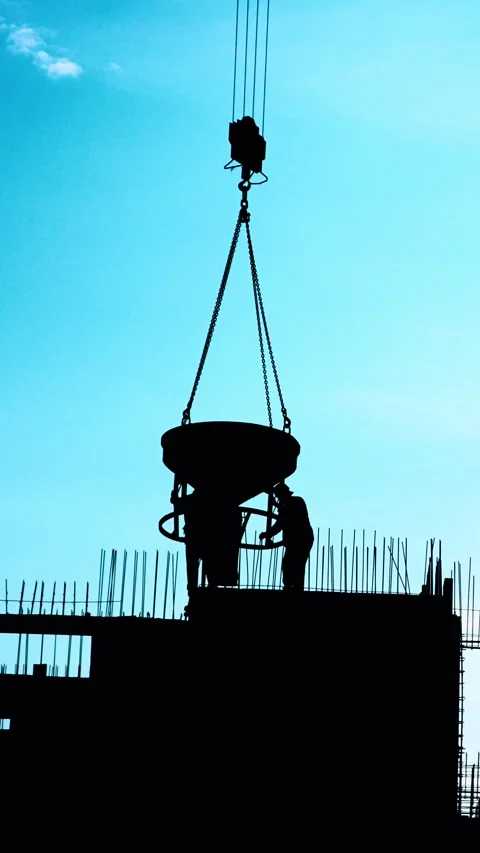 Construction Work at Sunset Captivating Silhouette of a Dedicated Worker Engaged Stock Footage 291710482