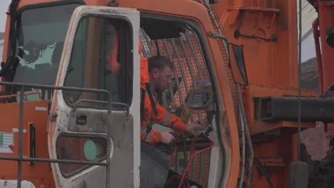 Construction work takes place to build Darlington Economic Campus Video stock 326912070