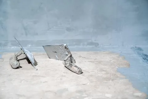 Construction work tools for the construction and maintenance of the wall. copy Stock-Fotos