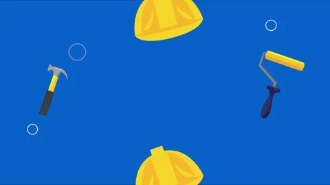 Construction work tools pattern animation Stock Footage 201902248