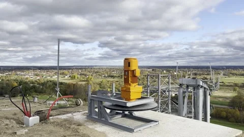 Construction work at the top of the toboggan track near the hill lift Stock Footage 219552028