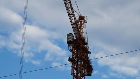 Construction work tower crane Stock Photos