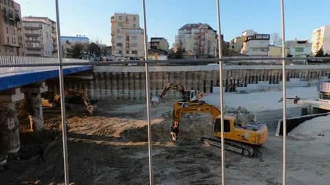 Construction Work on Vasil Levski Boulevard – Handheld Video, 2019 Stock Footage 323110032