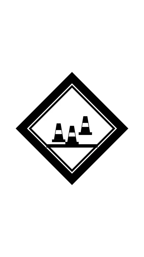 Construction Work Zone Signs Motion Spin Loop Vídeo Stock 334365161