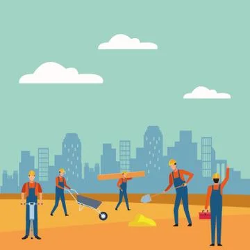 Construction worker and architect Stock Illustration