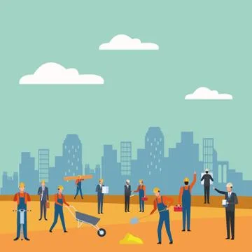 Construction worker and architect Stock Illustration