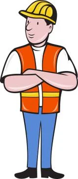 Construction worker with arms folded Stock Illustration