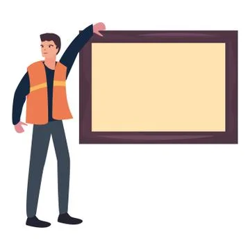 Construction worker board Illustrazione stock