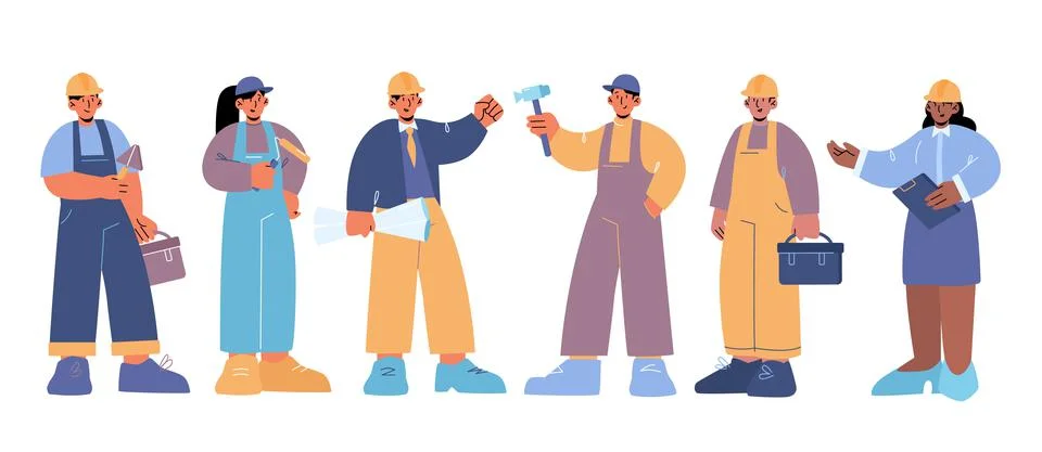 Construction worker, builder, engineer, technician Stock Illustration