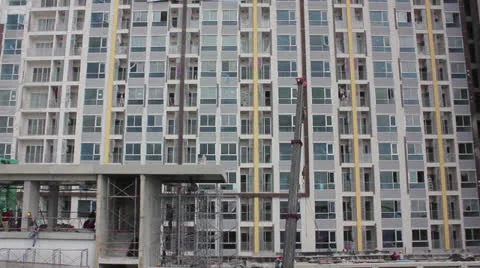 Construction worker building apartments Video stock 24875151