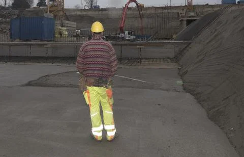 Construction worker at a building site Stock Photos