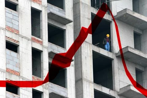 A construction worker at a building site Stock Photos