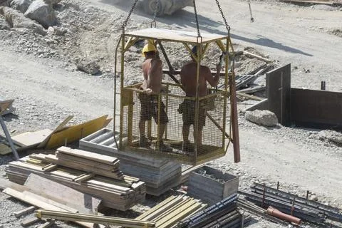Construction worker at a building site Stock Photos