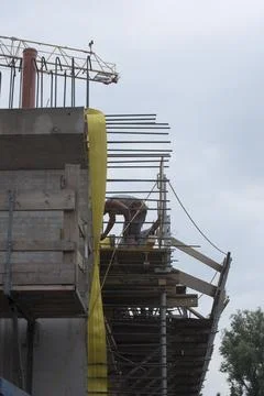 Construction worker at a building site Stock Photos