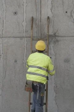 Construction worker at a building site Stock Photos
