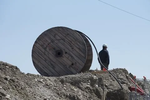 Construction worker at a building site Stock Photos