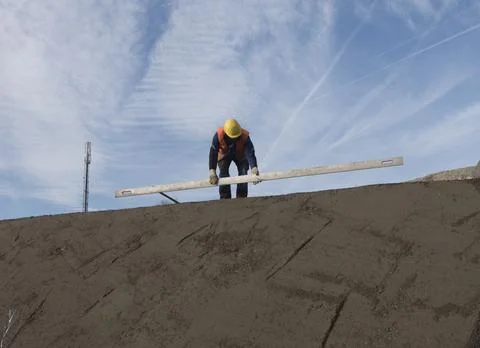 Construction worker at a building site Stock Photos