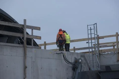 Construction worker at a building site Stock Photos
