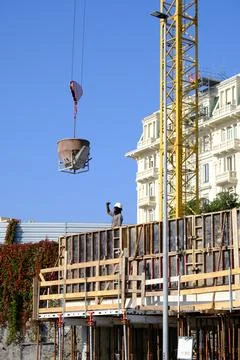 Construction worker on a building site. Foto stock