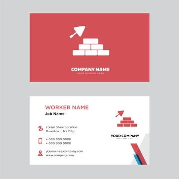 Construction worker business card design Free Stock Illustration