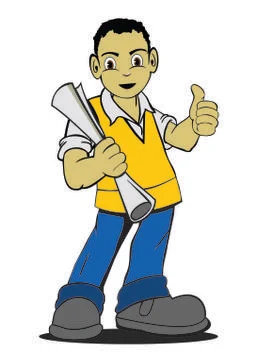 Construction worker cartoon Illustrazione stock