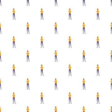Construction worker cartoon pattern with arms crossed Stock Illustration