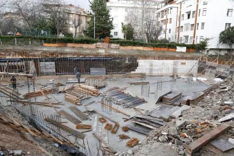 Construction worker on construction Stock Photos