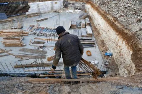 Construction worker on construction Stock Photos