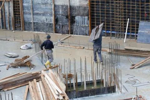 Construction worker on construction Stock Photos