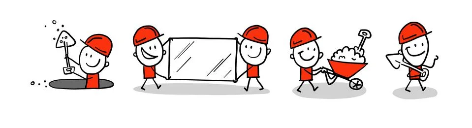Construction worker, construction site. illustration EPS10 Illustrazione stock