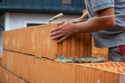 Construction worker on a construction site Stock Photos