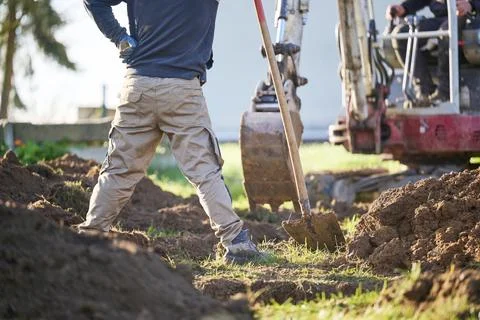 Construction worker in construction site. 写真素材